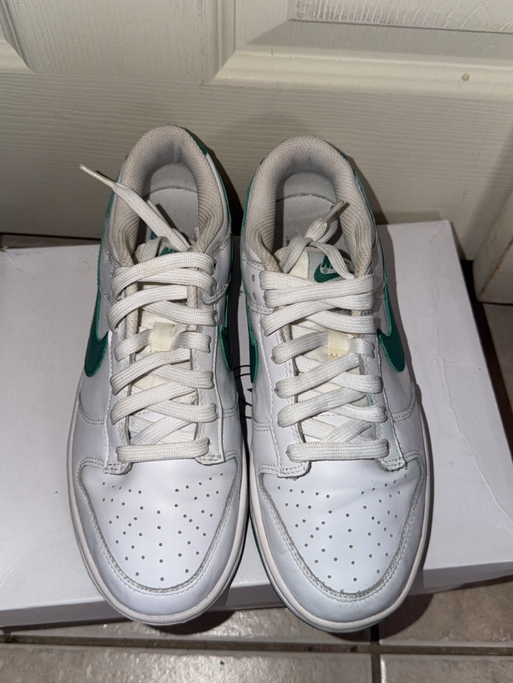 Nike Dunk Low "White Green Noise" Size 6.5Y/ 8W